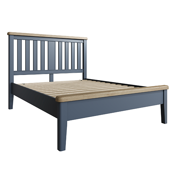 Hants Wooden Low End Super King Size Bed In Blue_2