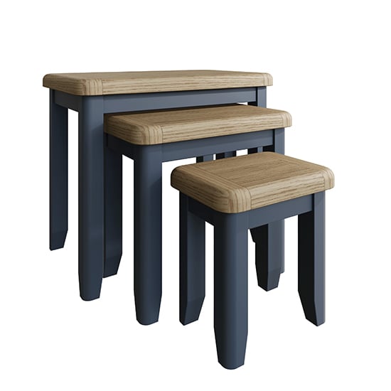 Hants Wooden Nest Of 3 Tables In Blue_2