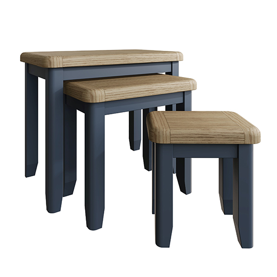 Hants Wooden Nest Of 3 Tables In Blue_3