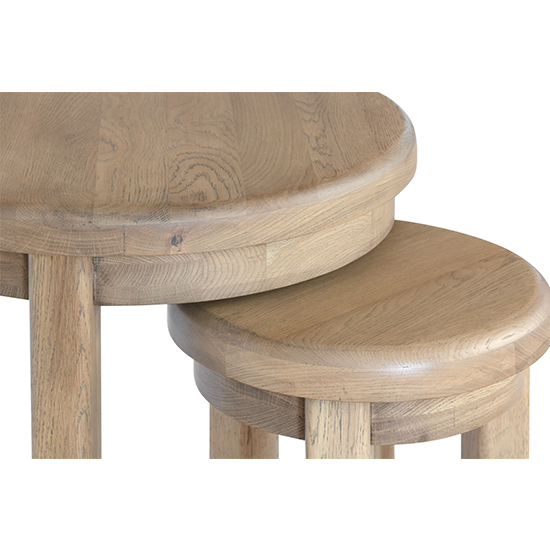 Hants Round Wooden Nest Of 2 Tables In Smoked Oak_4