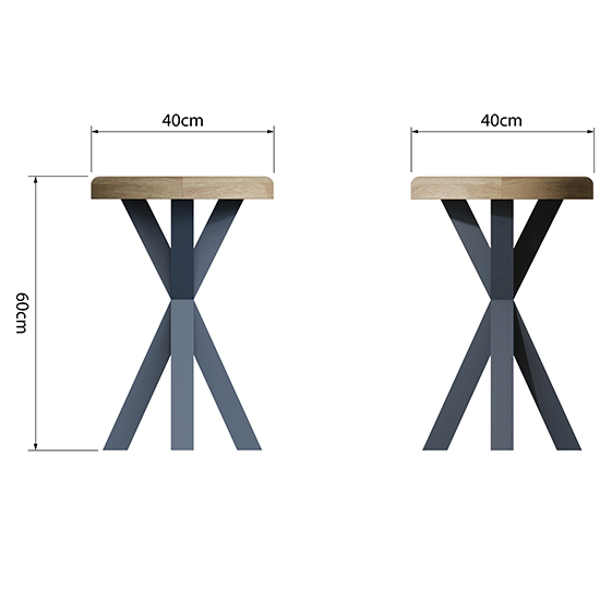 Hants Round Wooden Side Table In Blue_4