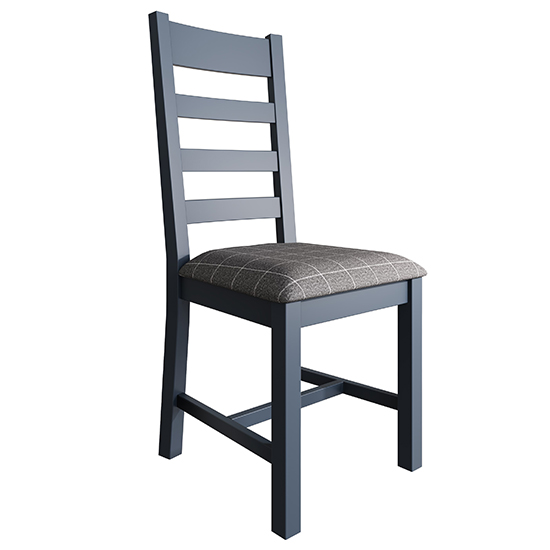 Hants Slatted Dining Chair In Blue With Grey Seat Furniture in Fashion