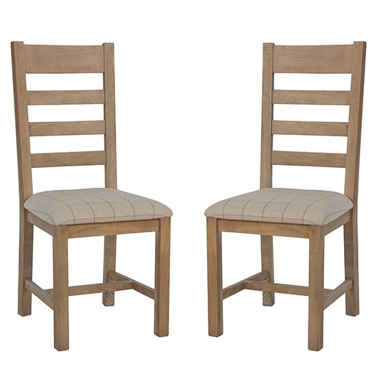 Hants Smoked Oak Dining Chair With Natural Seat In Pair
