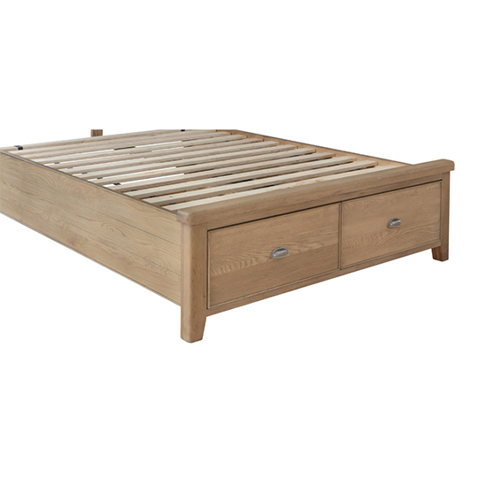 Hants Wooden Super King Size Bed With Drawers In Smoked Oak_2