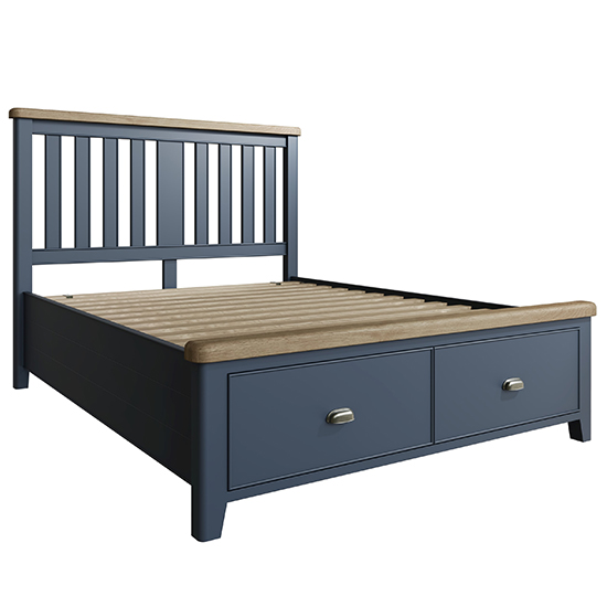 Hants Wooden Super King Size Bed With Drawers In Blue_2