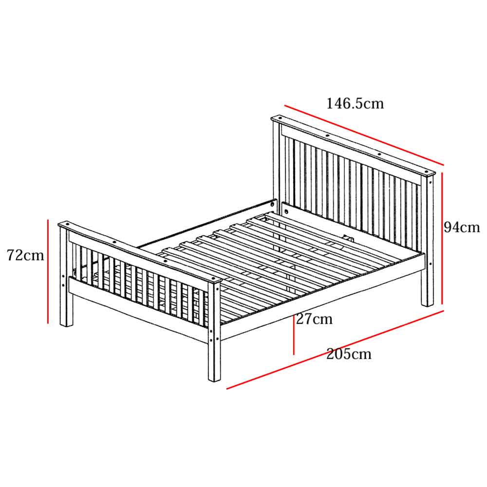 Hants Wooden Double Bed In Natural