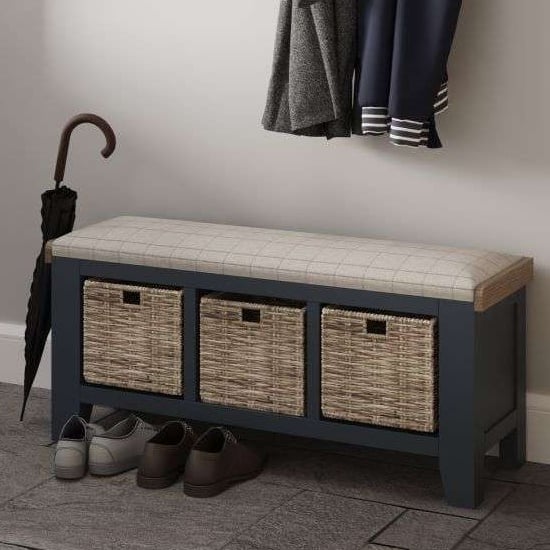 Read more about Hants wooden hallway seating bench in blue