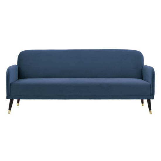 Harare Fabric 3 Seater Sofa Bed In Cyan With Wooden Legs