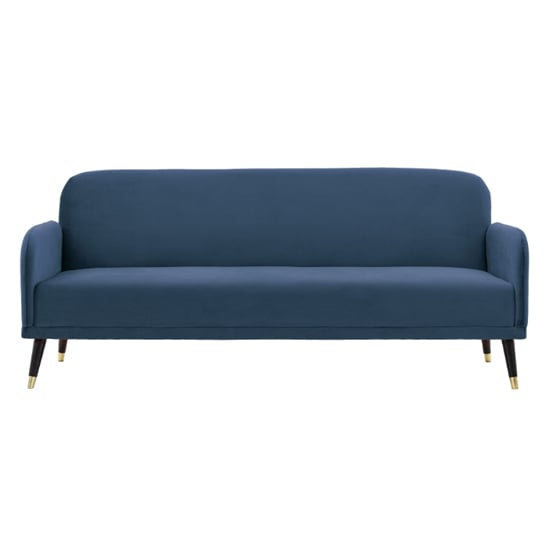 Read more about Harare fabric 3 seater sofa bed with black legs in cyan