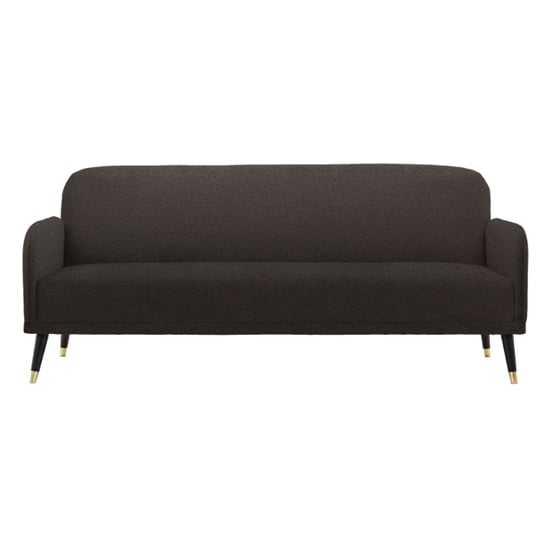 Harare Fabric 3 Seater Sofa Bed In Dark Grey With Wooden Legs