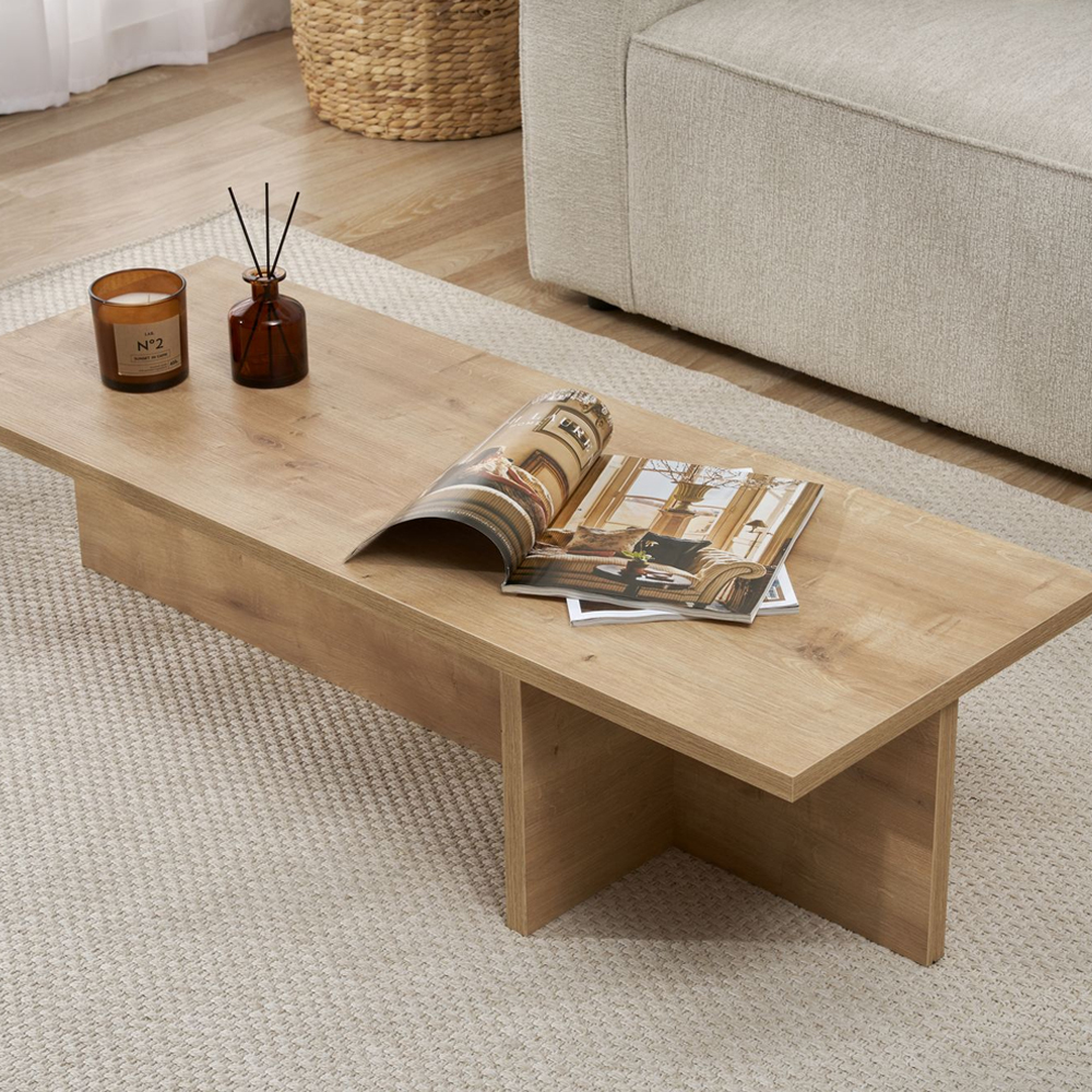 Harbor Rectangular Wooden Coffee Table in Sapphire Oak