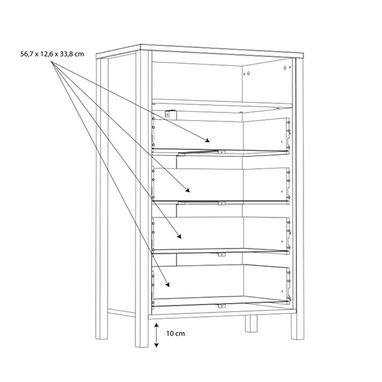 Harbor Wooden Chest Of 4 Drawers In Matt Black And Oak