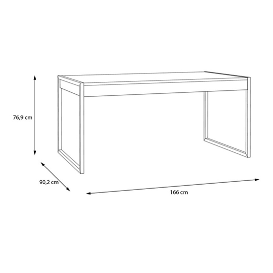 Harbor Wooden Dining Table Rectangular In Matt Black And Oak