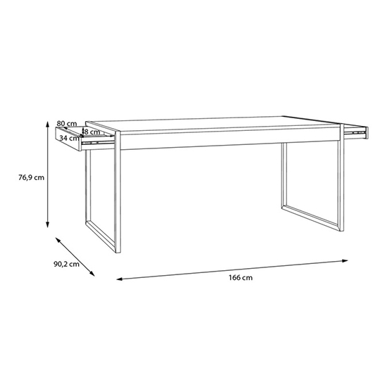 Harbor Wooden Dining Table Rectangular In Matt Black And Oak