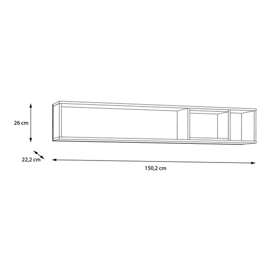 Harbor Wooden Wall Shelf In Matt Black And Oak