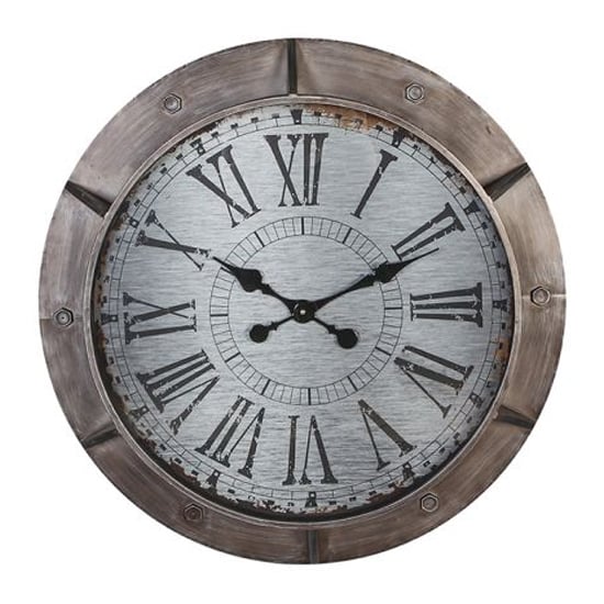 Harbour Glass Wall Clock With Anthracite And Silver Metal Frame