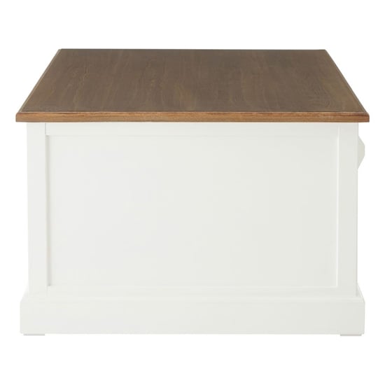 Hardtik Low Wooden Coffee Table In Natural And White