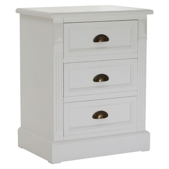 Read more about Hardtik wooden chest of 3 drawers in white