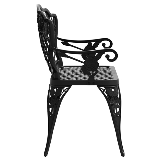 Harini Outdoor Cast Aluminium Seating Bench In Black_4