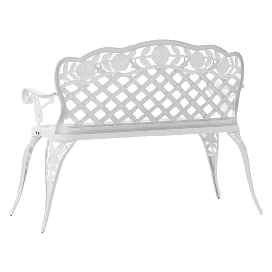 Harini Outdoor Cast Aluminium Seating Bench In White_5
