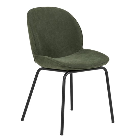 Read more about Harju velvet dining chair with metal legs in green