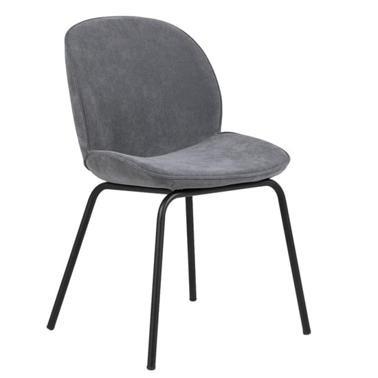 Read more about Harju velvet dining chair with metal legs in grey
