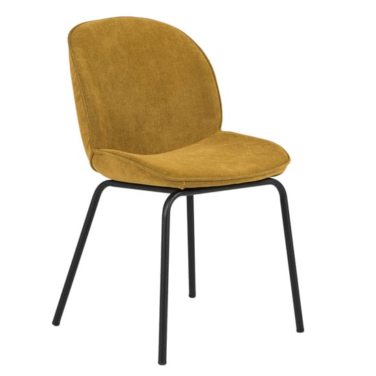 Read more about Harju velvet dining chair with metal legs in mustard