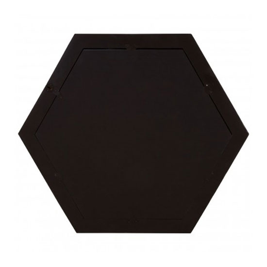 Harla Hexagonal Wall Bedroom Mirror In Black And Ivory Frame