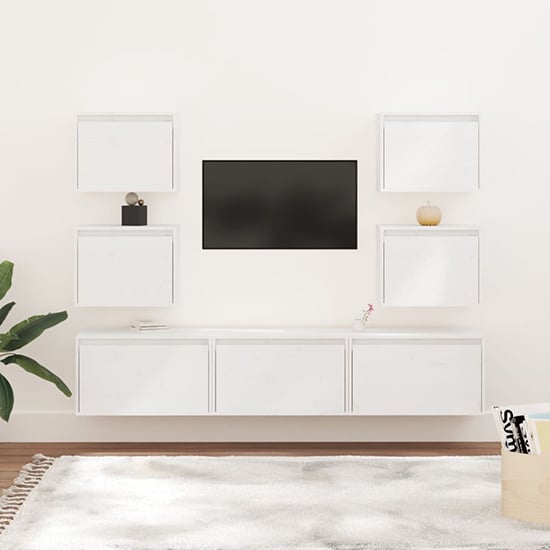 Read more about Harlan solid pinewood entertainment unit in white