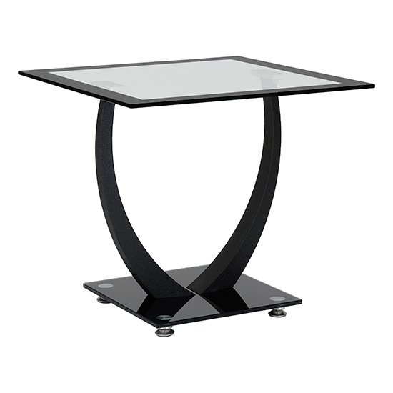 Harlech Clear Glass Lamp Table With Black Border And Base_2
