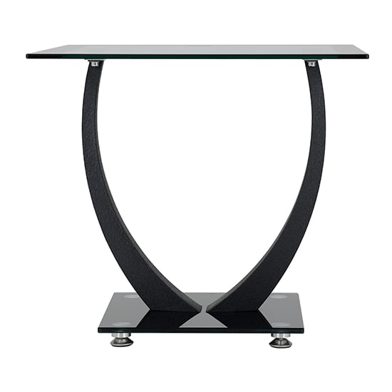 Harlech Clear Glass Lamp Table With Black Border And Base_3