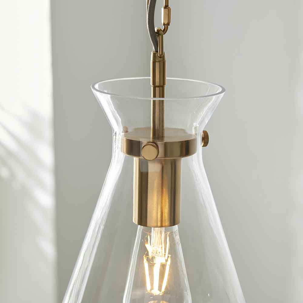 Harlee Metal Ceiling Pendant Light in Brushed Aged Brass