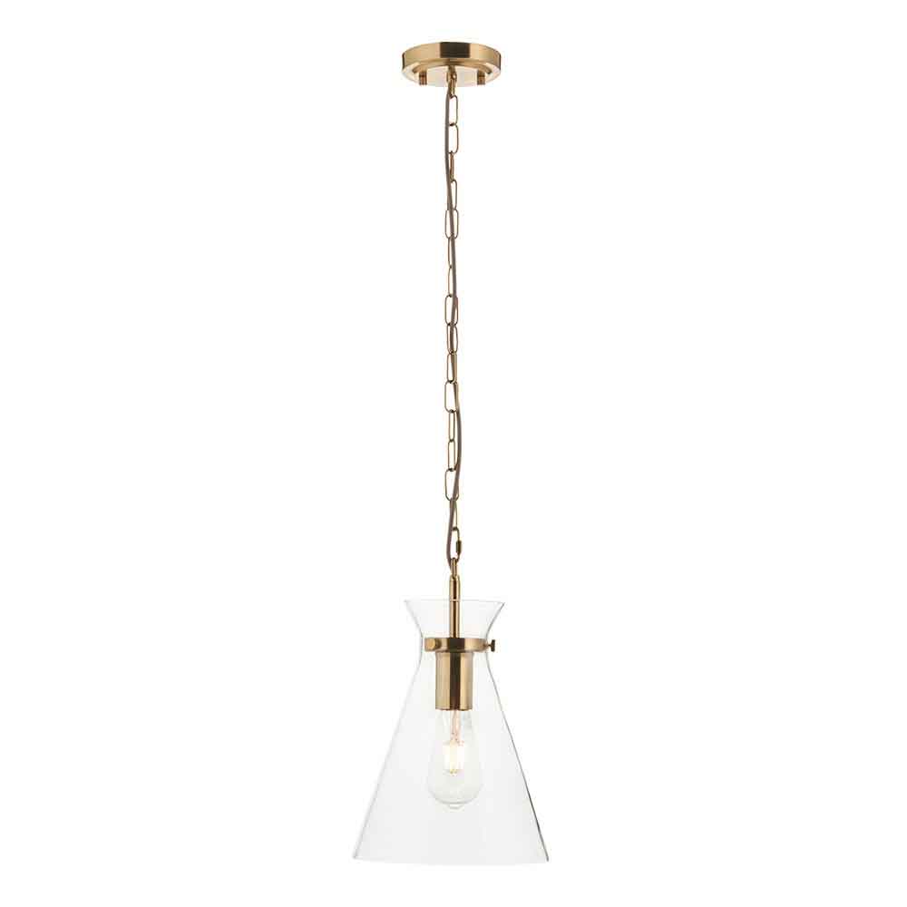 Harlee Metal Ceiling Pendant Light in Brushed Aged Brass