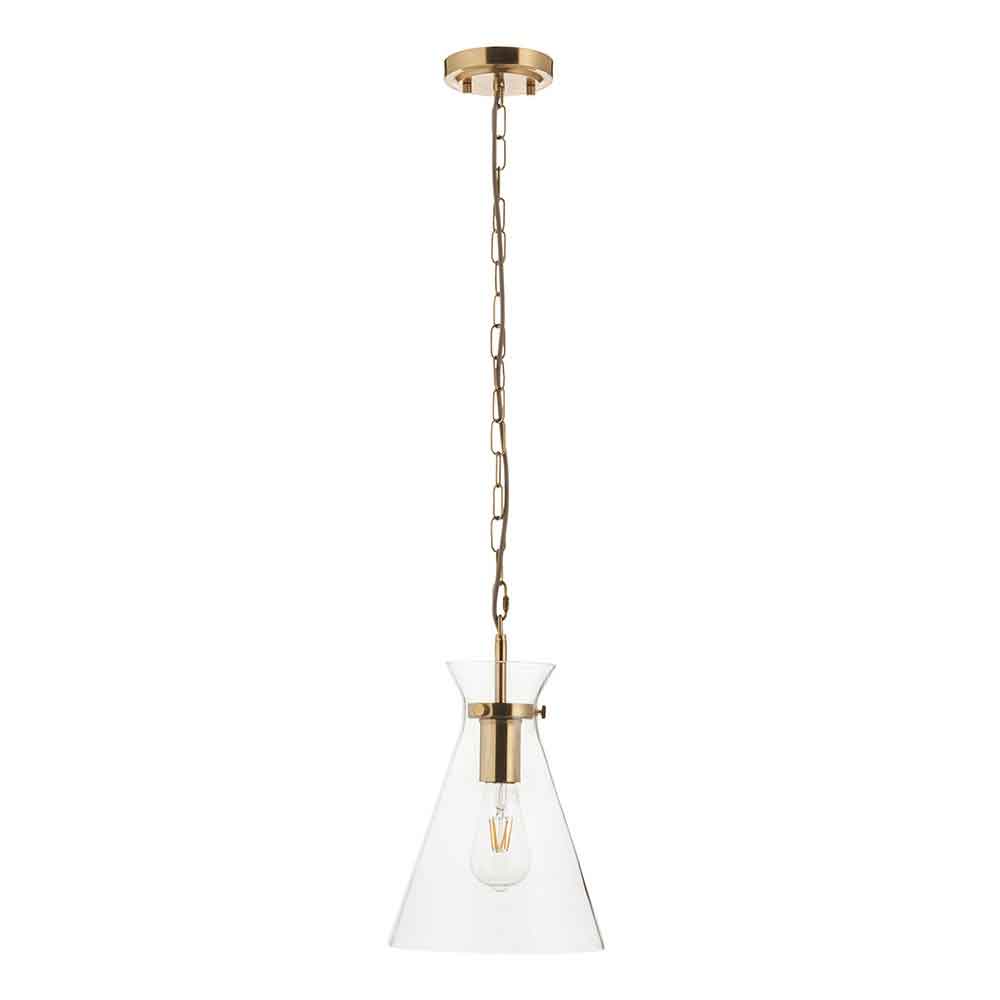 Harlee Metal Ceiling Pendant Light in Brushed Aged Brass