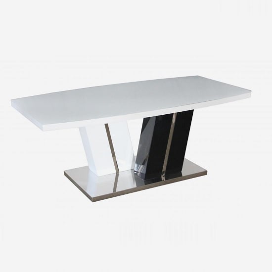 Product photograph of Harlem Glass Top Coffee Table In White And Black High Gloss Base from Furniture in Fashion