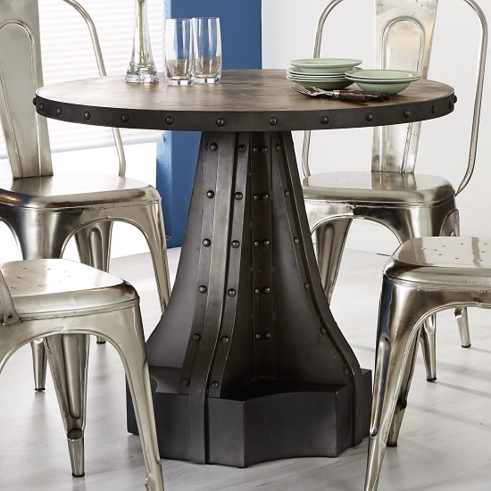 Harlow Dining Table Round In Solid Hardwood And Reclaimed