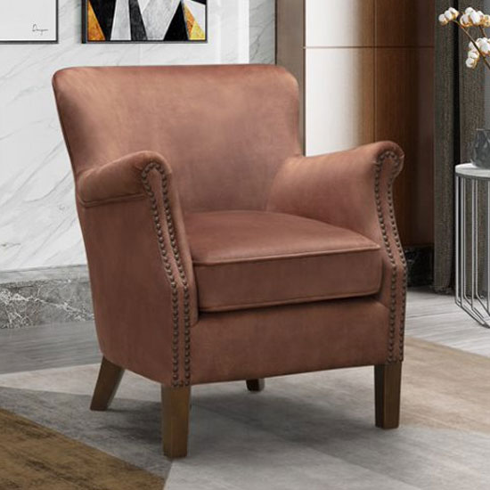 Product photograph of Harlow Velvet Upholstered Vintage Armchair In Copper from Furniture in Fashion