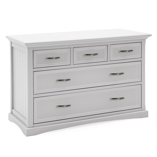 Harlow Wooden Chest Of Drawers In White With 5 Drawers Furniture in Fashion