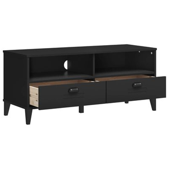 Harlow Wooden TV Stand With 2 drawers In Black
