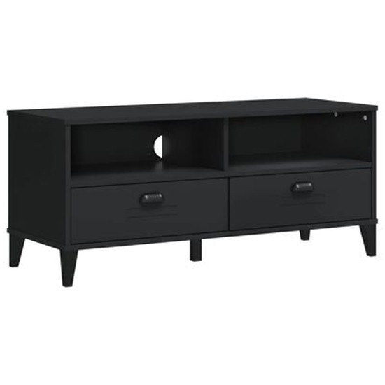 Harlow Wooden TV Stand With 2 drawers In Black
