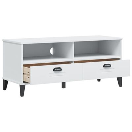 Harlow Wooden TV Stand With 2 drawers In White
