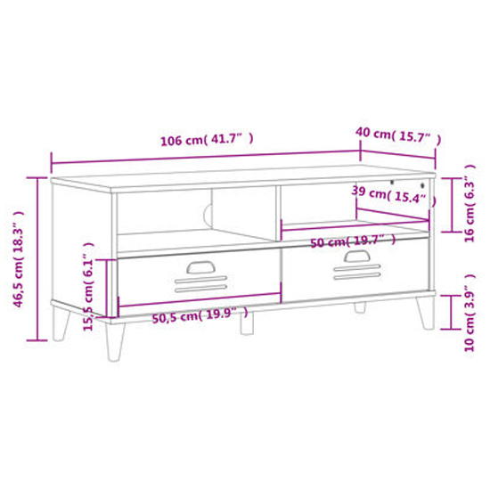 Harlow Wooden TV Stand With 2 drawers In White