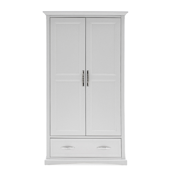 Harlow Wooden Wardrobe In White With 2 Doors | Furniture in Fashion