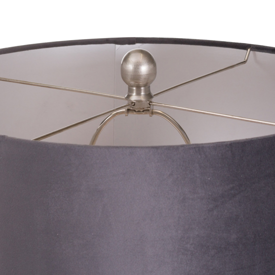 Harmon Ceramic Table Lamp In Silver With Grey Shade_3