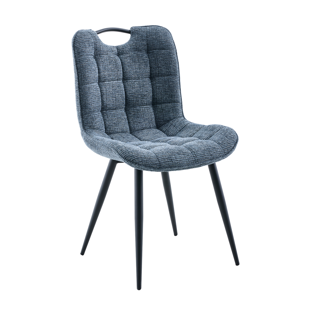 Harmony Grey Wooden Dining Table with 6 Navy Chairs