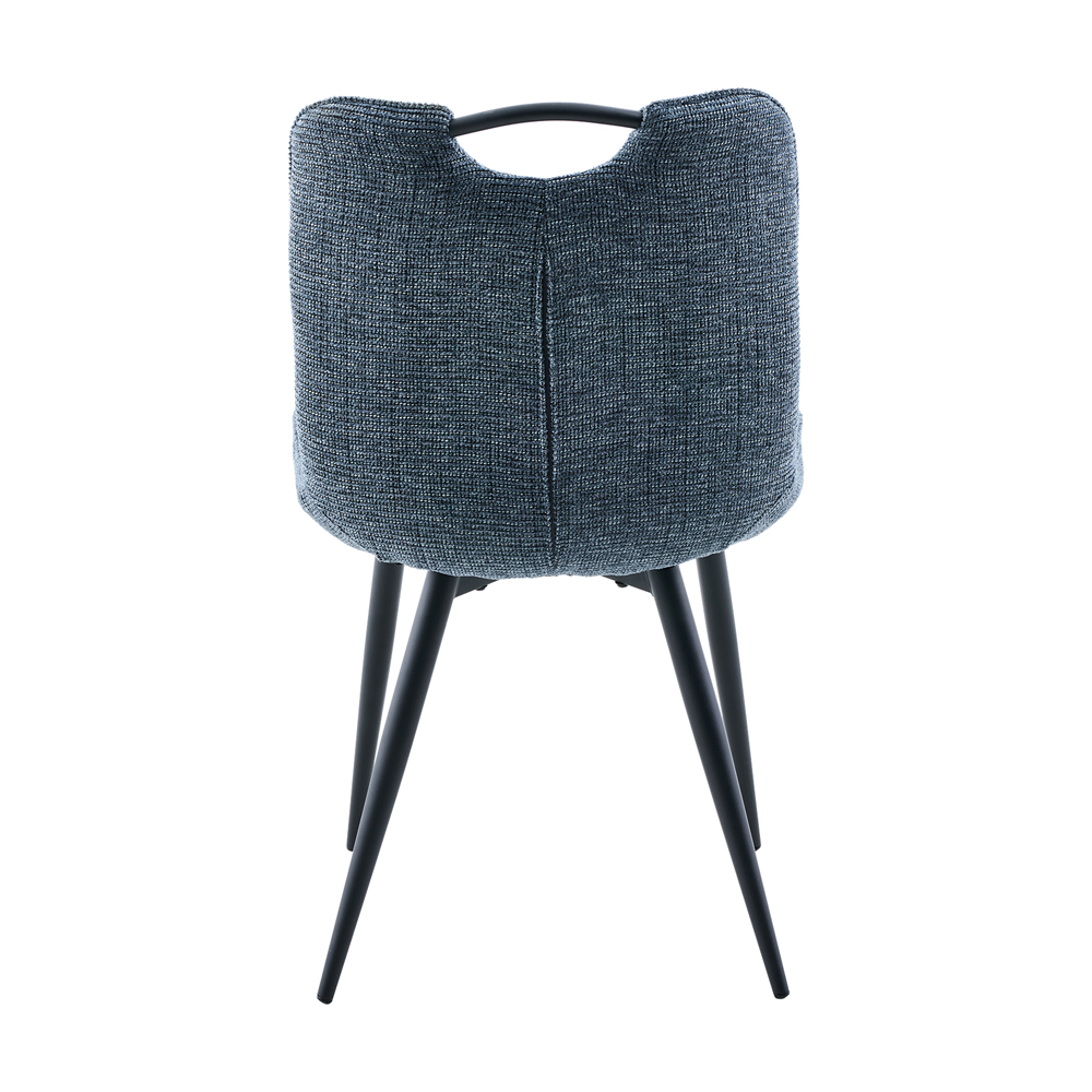 Harmony Grey Wooden Dining Table with 6 Navy Chairs