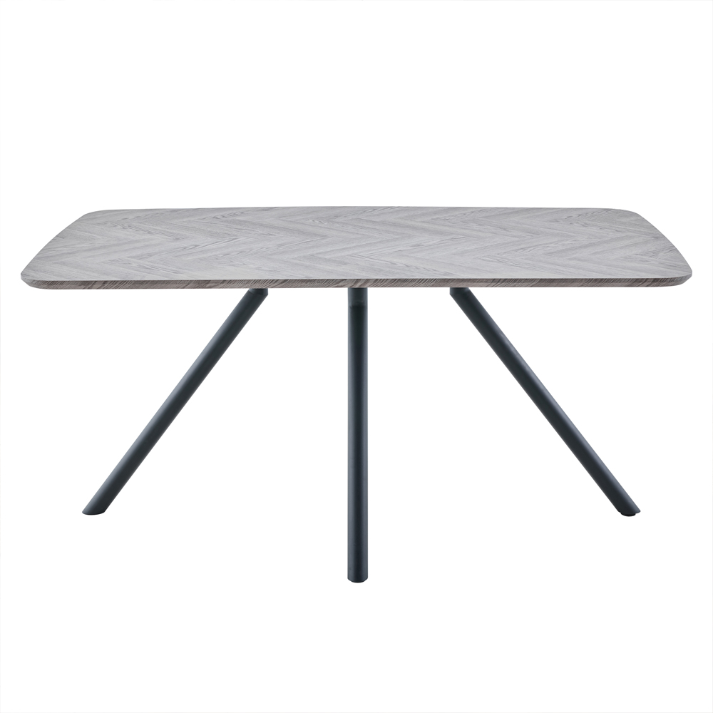 Harmony Grey Wooden Dining Table with 6 Rust Chairs