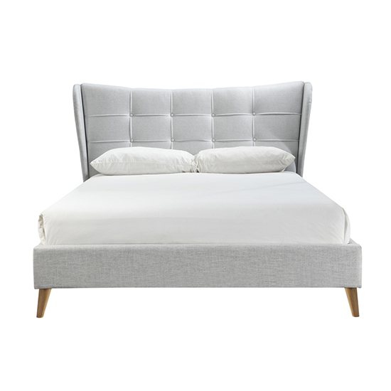 Harper Fabric Small Double Bed In Dove Grey_5
