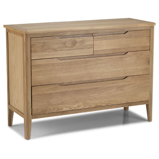 Product photograph of Harriet Chest Of Drawers In Robust Solid Oak With 4 Drawers from Furniture in Fashion