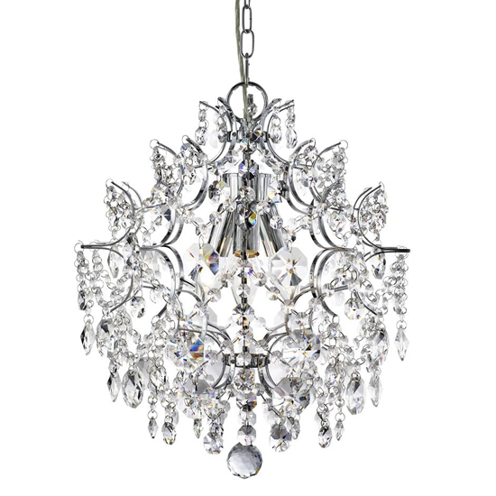 Read more about Harrietta 3 lights crystal drops pendant light in chrome